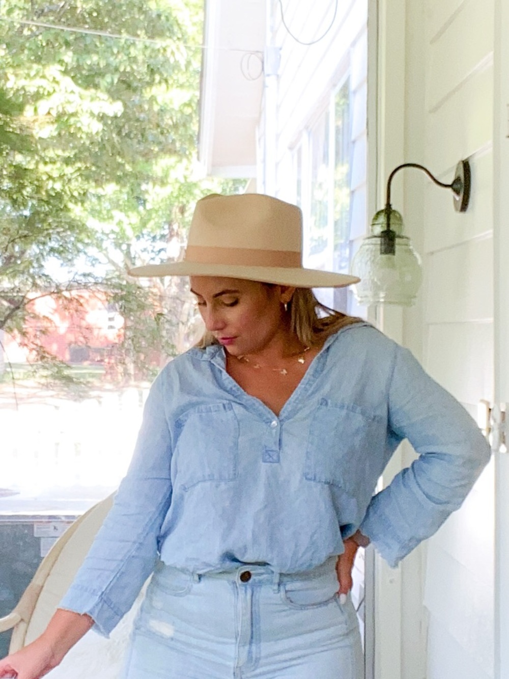 Show me your mumu chambray Pullover Shirt